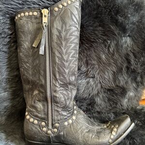 Old Gringo Black Rockrazz Leather Boots, Sz 10